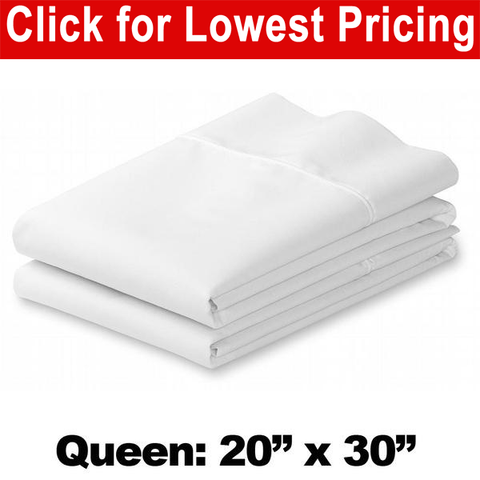 Pair of White Pillow Cases - Queen Size - HomeTex.ca