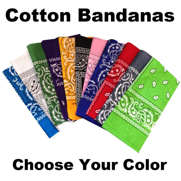 Bycc Bynn 3 Pack 100% Cotton Paisley Pattern Bandanas Face Mask Square  Scarf Headwear - Price History
