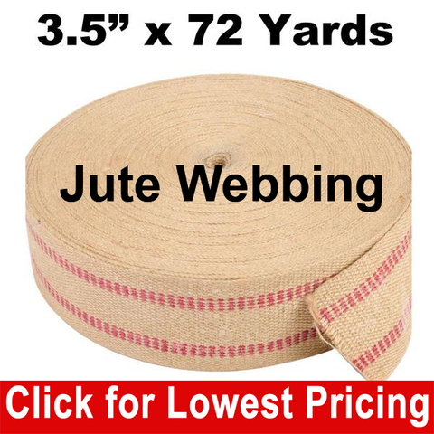 Jute Webbing-  3.5" x 72 Yards (Red Striping) - HomeTex.ca