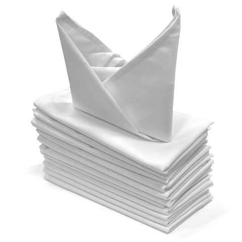 White Cloth Napkins (Dozen) - HomeTex.ca