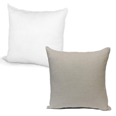 Sublimation Bundle - 20" x 20" Pillow Insert + 18" x 18" Blank Cover (Linen Look)