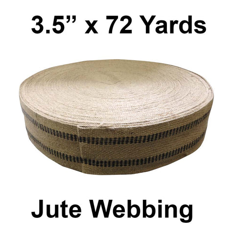 Jute Webbing-  3.5" x 72 Yards (Black Striping)