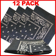 Grey Bandana - Dozen (Paisley) - HomeTex.ca