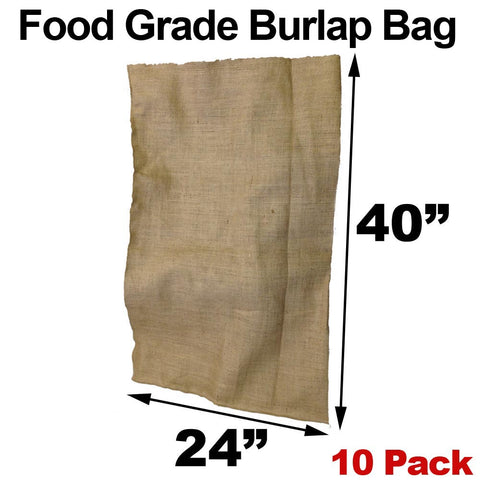 Burlap Bags - 24" x 40" Food Grade (10 Pack) - HomeTex.ca