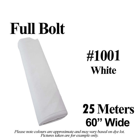 #1001 White Broadcloth (60" Wide x 25 Meters)