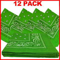 Light Green Bandana - Dozen (Paisley) - HomeTex.ca