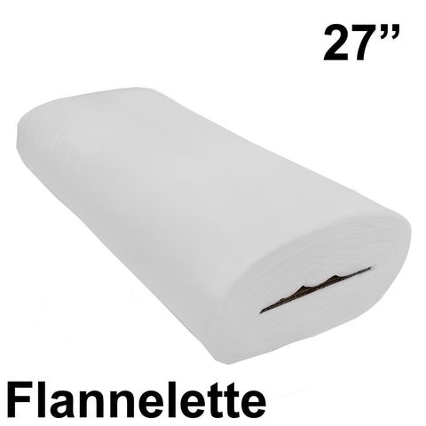 White Cotton Flannelette 27" Wide - HomeTex.ca