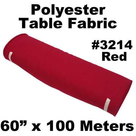 Polyester Table Fabric 60" Wide x 100 Meters Full Roll (Red) - HomeTex.ca