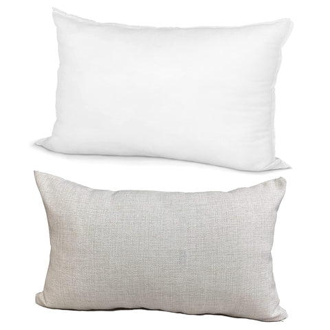 Sublimation Bundle - 12" x 20" Pillow Insert + 12" x 18" Blank Cover (Linen Look)