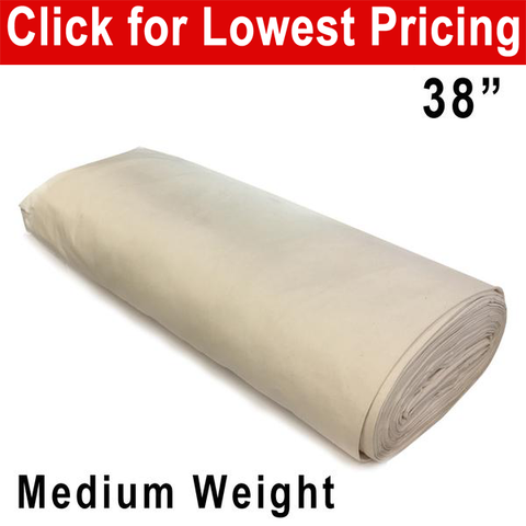 Unbleached Cotton Muslin Medium Weight 38" x 5 Yards - HomeTex.ca