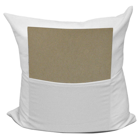 Blank Sublimation Polyester Pocket Pillow Cover - 16” x 16” with 14" wide zipper - HomeTex.ca